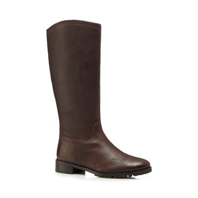 Brown 'Emilia' high ankle riding boots
